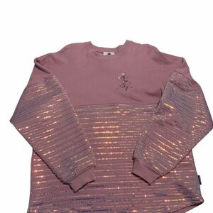 Disney 50th Anniversary EARidescent Pink Sequins Spirt crew neck sweatshirt
